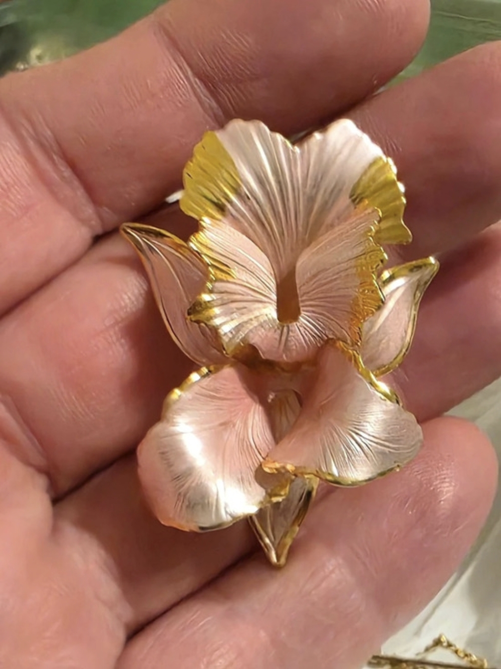 VTG 1982 Signed Cerrito Original Orchid Brooch Pin